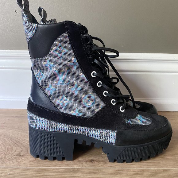 Louis Vuitton Laureate Platform Desert Boot Canvas Blue - Picture 1 of 5